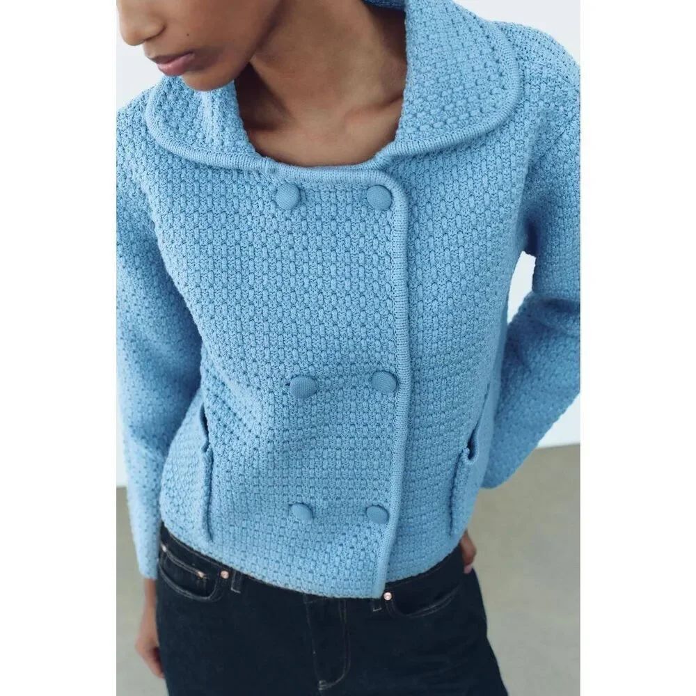 Zara Collared Button Down Cardigan Jacket S NWT